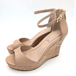 Charles by Charles David Wedge Heel Platform Sandals Beige Women's Size US10M